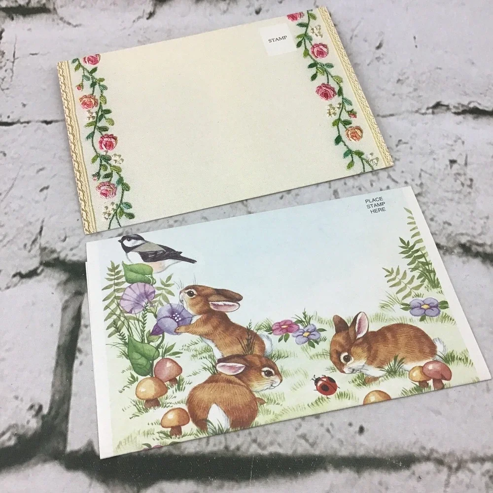 Vintage Fold N Send Notecards Assorted‎ Lot Of 5 Collectible Paper